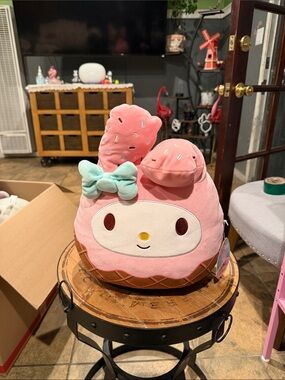 Sanrio My Melody Pink & Mint Ice Cream Bunny Plush Cushion